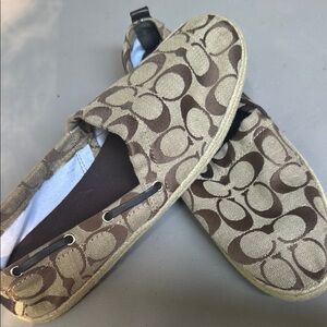 Coach Brown canvass Mellow espadrille Signature Slippers for Everyday Comfort